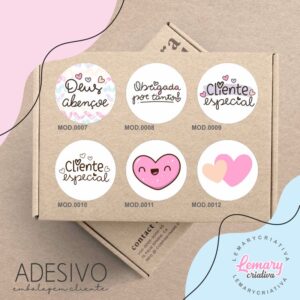Adesivo Cliente Redondo 5cm (mod.00007 a 00012) - 60 unidades