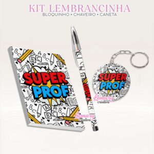 Bloquinho com Chaveiro e Caneta Dia dos Professores Mod.0008 (12 Kits)