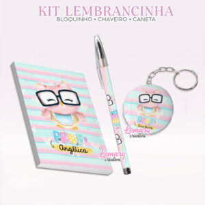 Bloquinho com Chaveiro e Caneta Dia dos Professores Mod.0011 (12 Kits)