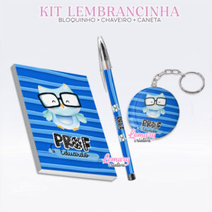 Bloquinho com Chaveiro e Caneta Dia dos Professores Mod.0012 (12 Kits)