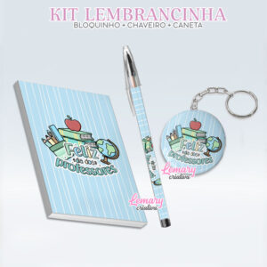 Bloquinho com Chaveiro e Caneta Dia dos Professores Mod.0016 (12 Kits)