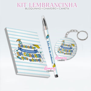 Bloquinho com Chaveiro e Caneta Dia dos Professores Mod.0028 (12 Kits)