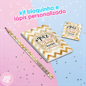 Lápis bloquinho e tag Ano Novo MOD.001 / 10 KITS