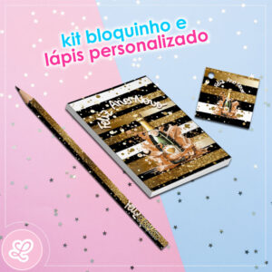 Lápis bloquinho e tag Ano Novo MOD.002 / 10 KITS