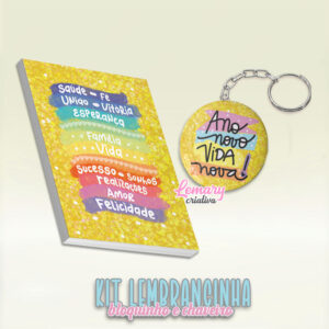 Bloquinho com Chaveiro Ano Novo Mod.0004 (10 unidades)