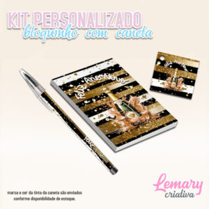 Kit Bloquinho Caneta e Tag Ano Novo Mod.002 (10 Kits)