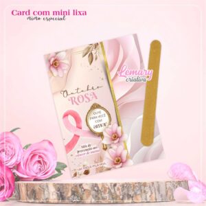 Card com mini Lixa Outubro rosa Mod.0001 (30 unidades)