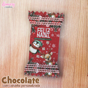 Chocolate com Caixa Personalizada Natal Mod.0001v (24 unidades)