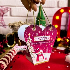 Mini Sacolinha Coração Natal Mod.0001 (20 unidades)