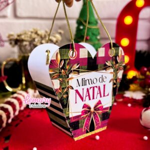 Mini Sacolinha Coração Natal Mod.0003 (20 unidades)