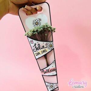 Suporte para florzinhas Dia das mulheres Mod.0002 (20 unidades)