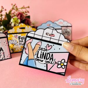 Mini caixinha para manteiga de cacau Dia das mulheres Mod.0005 (20 unidades)