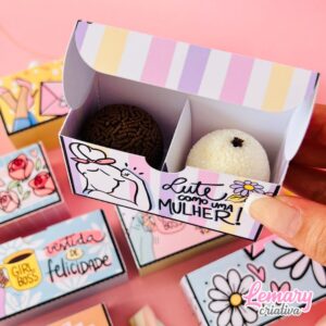 Mini caixinha para dois doces Dia das mulheres Mod.0006 (20 unidades)