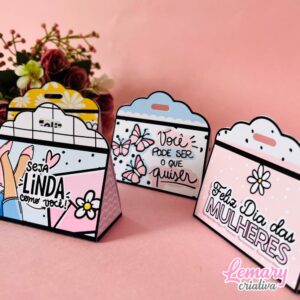 Alternative view of Mini caixinha para manteiga de cacau Dia das mulheres Mod.0005 (20 unidades)