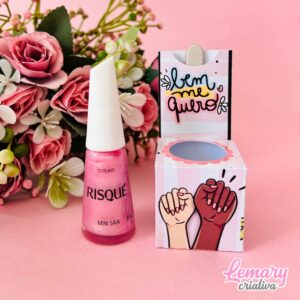 Porta esmalte e mini lixa Dia das mulheres Mod.0001 (20 unidades)