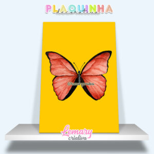 Plaquinha Decorativa MDF 19x28cm Borboleta MOD.00001