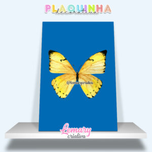 Plaquinha Decorativa MDF 19x28cm Borboleta MOD.00003