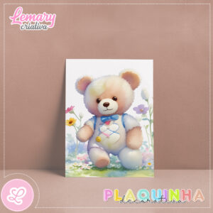 Plaquinha Decorativa MDF 19x28cm Ursinho MOD.00002