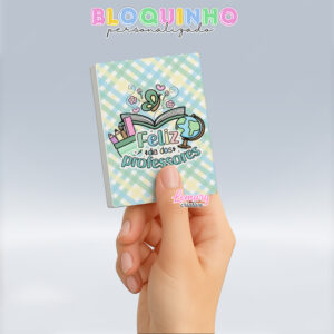 Bloquinho personalizado Dia dos professores 100fls 7x10cm Mod.001 (12 unidades)