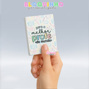 Bloquinho personalizado Dia dos professores 100fls 7x10cm Mod.004 (12 unidades)