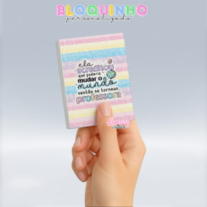 Bloquinho personalizado Dia dos professores 100fls 7x10cm Mod.005 (12 unidades)