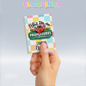 Bloquinho personalizado Dia dos professores 100fls 7x10cm Mod.010 (12 unidades)