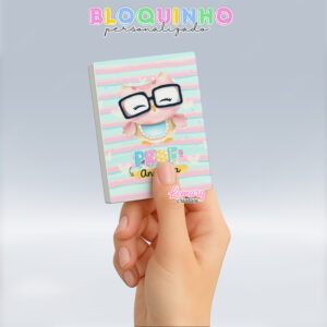 Bloquinho personalizado Dia dos professores 100fls 7x10cm Mod.011 (12 unidades)