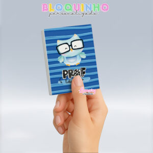 Bloquinho personalizado Dia dos professores 100fls 7x10cm Mod.012 (12 unidades)