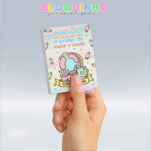 Bloquinho personalizado Dia dos professores 100fls 7x10cm Mod.014 (12 unidades)