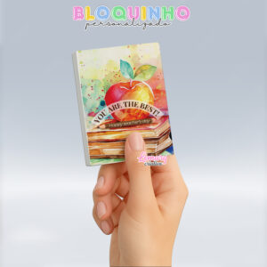 Bloquinho personalizado Dia dos professores 100fls 7x10cm Mod.018 (12 unidades)