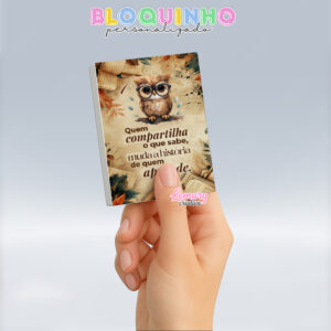 Bloquinho personalizado Dia dos professores 100fls 7x10cm Mod.025 (12 unidades)