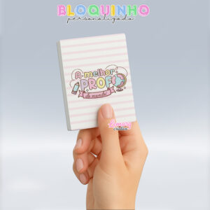 Bloquinho personalizado Dia dos professores 100fls 7x10cm Mod.027 (12 unidades)