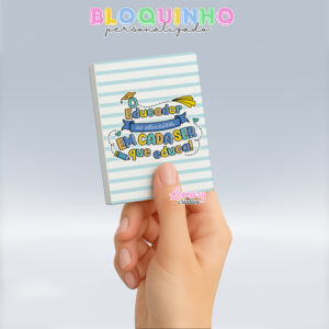 Bloquinho personalizado Dia dos professores 100fls 7x10cm Mod.028 (12 unidades)