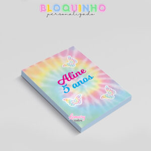 Alternative view of Bloquinho personalizado Tie dye 100fls 7x10cm Mod.001 (12 unidades)
