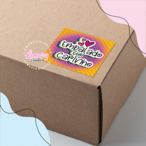 Adesivo cliente 5cm quadrado AAC0001 (60unid.) Embalado com carinho