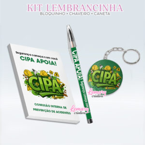 Bloquinho com Chaveiro e Caneta CIPA Mod.0001 (12 Kits)