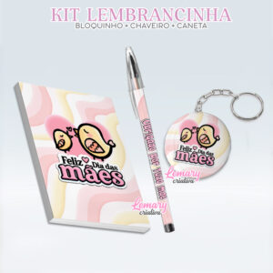 Bloquinho com Chaveiro e Caneta Dia das mães BCC0002 (12 Kits) Feliz dia das mães