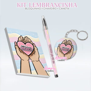 Bloquinho com Chaveiro e Caneta Dia das mães BCC0003 (12 Kits) Feliz dia das mães