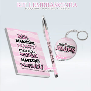 Bloquinho com Chaveiro e Caneta Dia das mães BCC0009 (12 Kits) Mãe Mãezinha Mamis