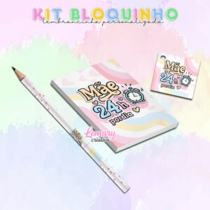 Lápis bloquinho e tag Dia das mães DDM001 / 10 KITS