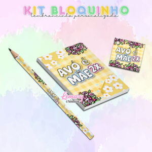 Lápis bloquinho e tag Dia das mães DDM004 / 10 KITS