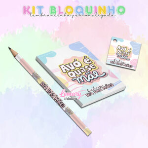 Lápis bloquinho e tag Dia das mães DDM005 / 10 KITS