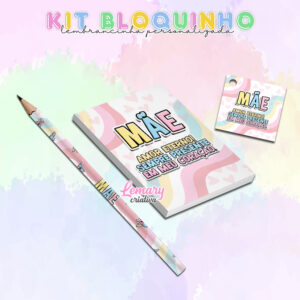Lápis bloquinho e tag Dia das mães DDM006 / 10 KITS