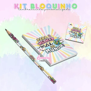 Lápis bloquinho e tag Dia das mães DDM007 / 10 KITS