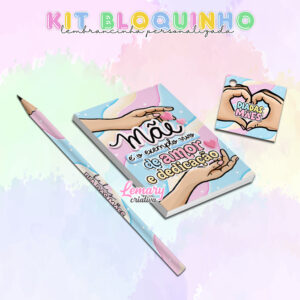 Lápis bloquinho e tag Dia das mães DDM010 / 10 KITS