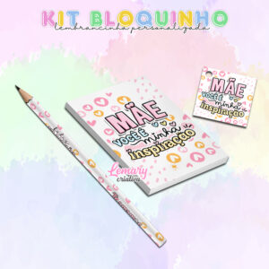 Lápis bloquinho e tag Dia das mães DDM011 / 10 KITS