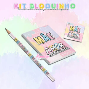 Lápis bloquinho e tag Dia das mães DDM012 / 10 KITS