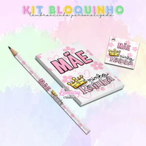 Lápis bloquinho e tag Dia das mães DDM015 / 10 KITS