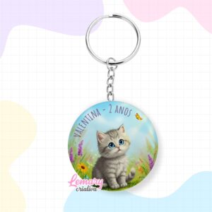 Chaveiro Gatinho no jardim Mod.0001 (10 unidades)