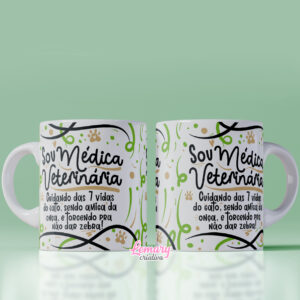 Caneca Profissão Veterinária Mod.0001 Sou veterinária